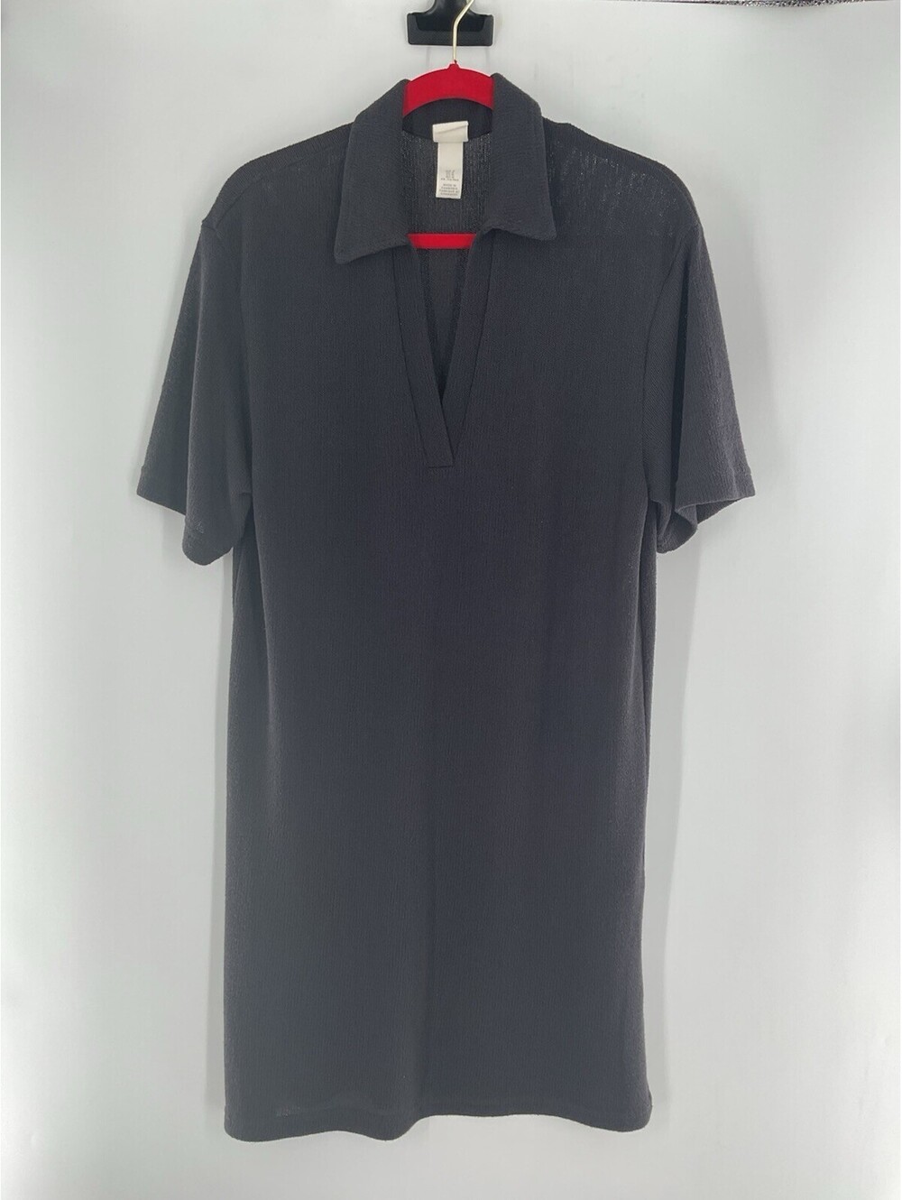 H&M Women’s Size Medium Sweater Dress Collared Short Sleeve Knee Length 138